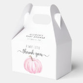 かわいいカボチャ水彩ベビーピンクシャワーありがとう フェイバーボックス (正面)