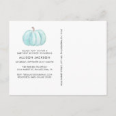 かわいいカボチャ水彩男の赤ちゃんシャワー インビテーションポストカード (裏面)