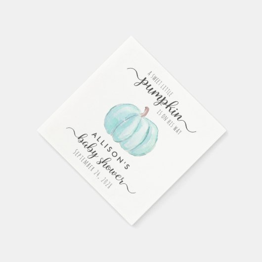 かわいいカボチャ水彩男の赤ちゃんシャワー スタンダードカクテルナプキン (角)