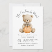 かわいいカボチャ男の子の赤ちゃんシャワーを待つことができる 招待状 (正面)