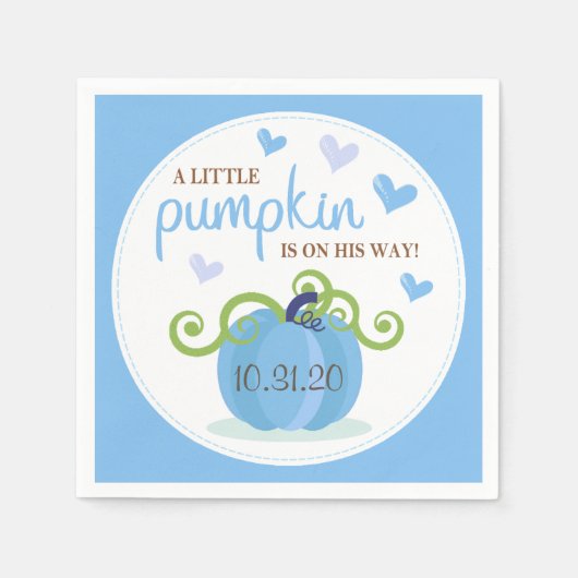 かわいいカボチャ男の子赤ちゃんシャワー スタンダードカクテルナプキン (正面)