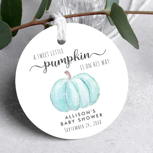 かわいいカボチャ男の赤ちゃんシャワーサンキュー フェイバータグ