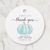 かわいいカボチャ男の赤ちゃんシャワーサンキュー フェイバータグ (正面)