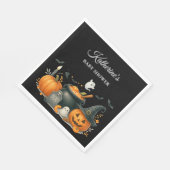 かわいいカボチャ男女兼用ハロウィーン赤ちゃんシャワー スタンダードランチョンナプキン (角)