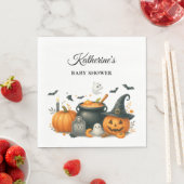 かわいいカボチャ男女兼用ハロウィーン赤ちゃんシャワー スタンダードランチョンナプキン (インサイチュ)