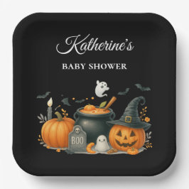 かわいいカボチャ男女兼用ハロウィーン赤ちゃんシャワー ペーパープレート