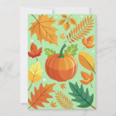 かわいいカボチャ秋の子供の最初の誕生日パーティー 招待状 (裏面)