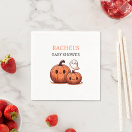 かわいいカボチャ秋ハロウィーンをテーマにした赤ちゃんシャワー スタンダードカクテルナプキン