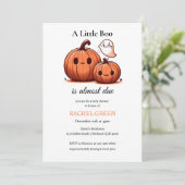 かわいいカボチャ秋ハロウィーンをテーマにした赤ちゃんシャワー 招待状 (スタンド正面)