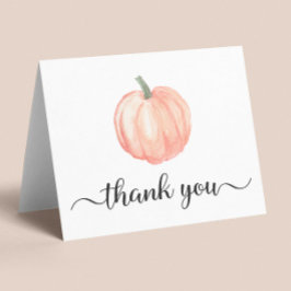 かわいいカボチャ秋ベビーシャワー サンキューカード