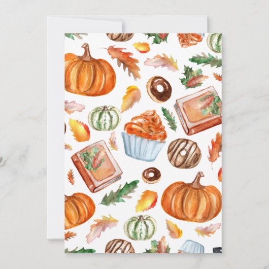 かわいいカボチャ秋感謝任意の年齢の子供のパーティー 招待状 (裏面)
