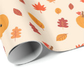 かわいいカボチャ秋紅葉ハロウィンテーマ ラッピングペーパー (ロールコーナー)
