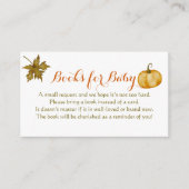 かわいいカボチャ秋赤ちゃんシャワーブックリクエスト エンクロージャーカード (正面)