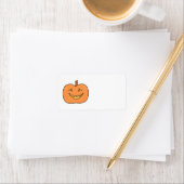 かわいいカボチャ笑って。ハロウィン. ラベル (インサイチュ)