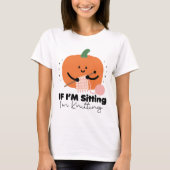 かわいいカボチャ編み物おもしろい秋編み物 Tシャツ (正面)