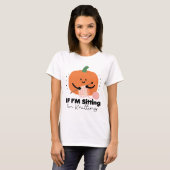 かわいいカボチャ編み物おもしろい秋編み物 Tシャツ (正面フル)