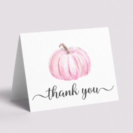かわいいカボチャ赤ちゃんガールシャワー サンキューカード