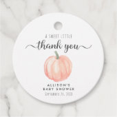 かわいいカボチャ赤ちゃんシャワーありがとう フェイバータグ (正面)