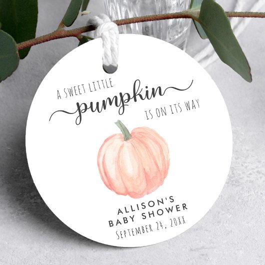 かわいいカボチャ赤ちゃんシャワーありがとう フェイバータグ