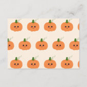 かわいいカボチャ赤ちゃんシャワーおむつラッフルピーチ エンクロージャーカード (裏面)