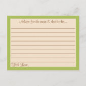 かわいいカボチャ赤ちゃんシャワーアドバイスカード アドバイスカード (裏面)