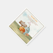 かわいいカボチャ赤ちゃんシャワーサンキューカード スタンダードカクテルナプキン (角)