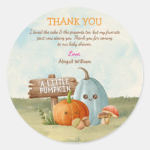 かわいいカボチャ赤ちゃんシャワーサンキューカード