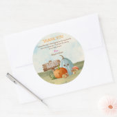 かわいいカボチャ赤ちゃんシャワーサンキューカード ラウンドシール (封筒)