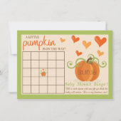 かわいいカボチャ赤ちゃんシャワービンゴカード 招待状 (正面)