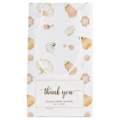 かわいいカボチャ赤ちゃん女の子シャワーありがとう スモールペーパーバッグ (正面)