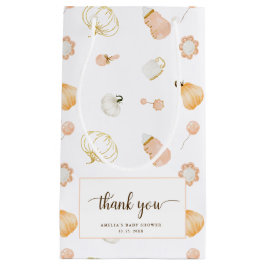 かわいいカボチャ赤ちゃん女の子シャワーありがとう スモールペーパーバッグ