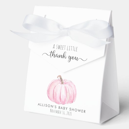 かわいいカボチャ赤ちゃん女の子シャワーありがとう フェイバーボックス (正面)