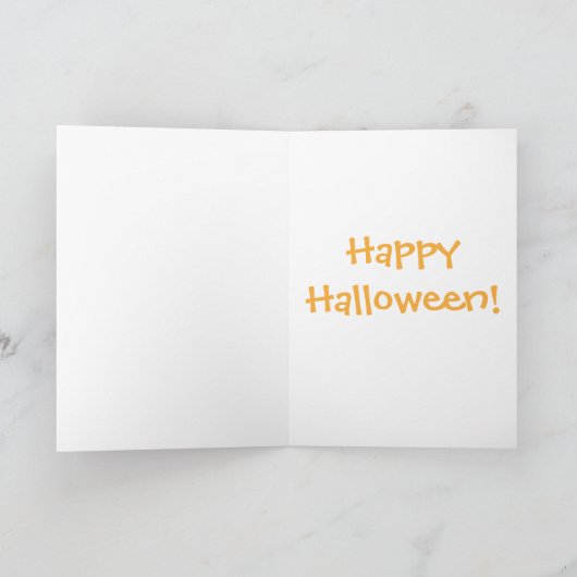 かわいいカボチャ、ハッピーハローウィンが付いているトリック・オア・トリート カード (内部)