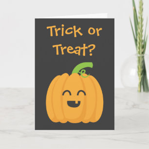 かわいいカボチャ、ハッピーハローウィンが付いているトリック・オア・トリート カード