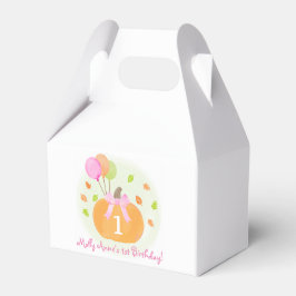 かわいいカボチャ&バルーン秋1stバースデーガール フェイバーボックス