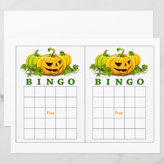 かわいいカボチャ・ビンゴ (正面/裏面)
