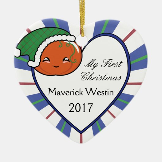 かわいいカボチャ（少年）クリスマス2017 セラミックオーナメント (正面)