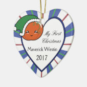 かわいいカボチャ（少年）クリスマス2017 セラミックオーナメント (左)