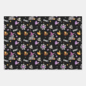 かわいいカボチャ、猫と花ブーHalloween ラッピングペーパーシート (正面)