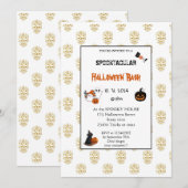 かわいいカボチャbooハロウィンバッシュピンク 招待状 (正面/裏面)