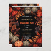 かわいいカボチャbooハロウィーンバッシュ 招待状 (正面/裏面)