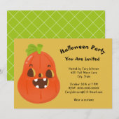 かわいいカボチャHalloween Jack o' Lanternパーティーinv 招待状 (正面/裏面)