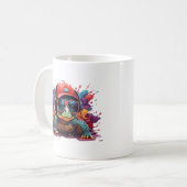 かわいいカメのアート コーヒーマグカップ (正面左)
