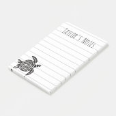 かわいいカメのオリジナル名の付箋メモ ポストイット (アングル)