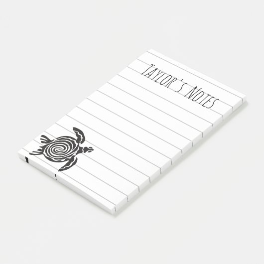 かわいいカメのオリジナル名の付箋メモ ポストイット (アングル)