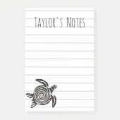 かわいいカメのオリジナル名の付箋メモ ポストイット (正面)