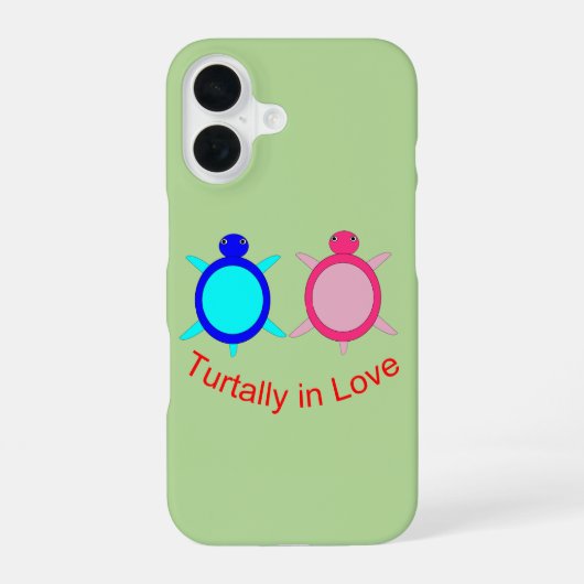 かわいいカメのカップル iPhone 16ケース (裏面)