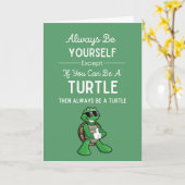 かわいいカメのカード ユーモアが面白い 動物爬虫類ラバー カード (黄色い花)