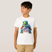 かわいいカメのキャラクター誕生日イラスト Tシャツ (正面フル)