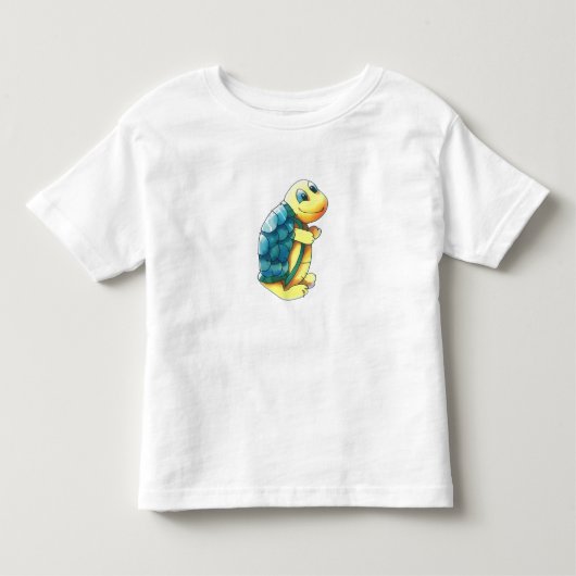 かわいいカメのキャラクター  トドラーTシャツ (正面)